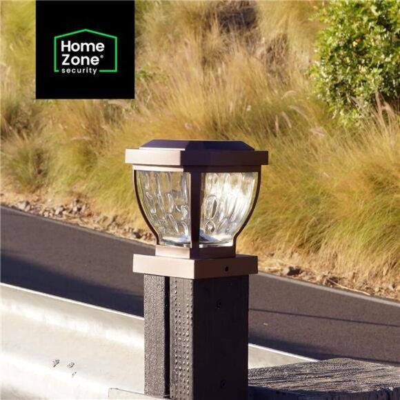 Security Solar Post Cap Lights -Decorative Glass LED Outdoor 4x4 (3.5 x 3.5 in.) - Picture 3 of 8